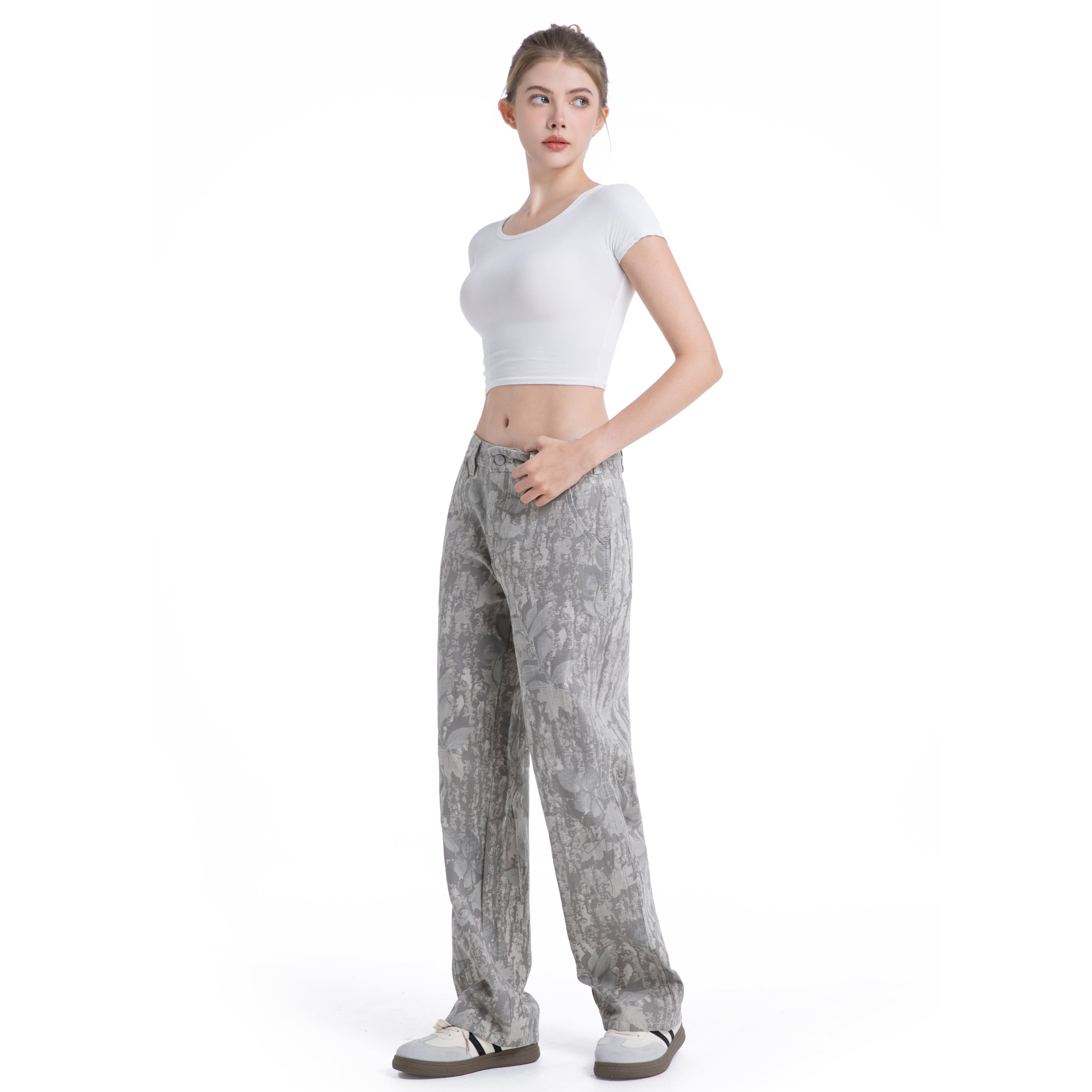 Loose-fitting 4-pocket camouflage pants