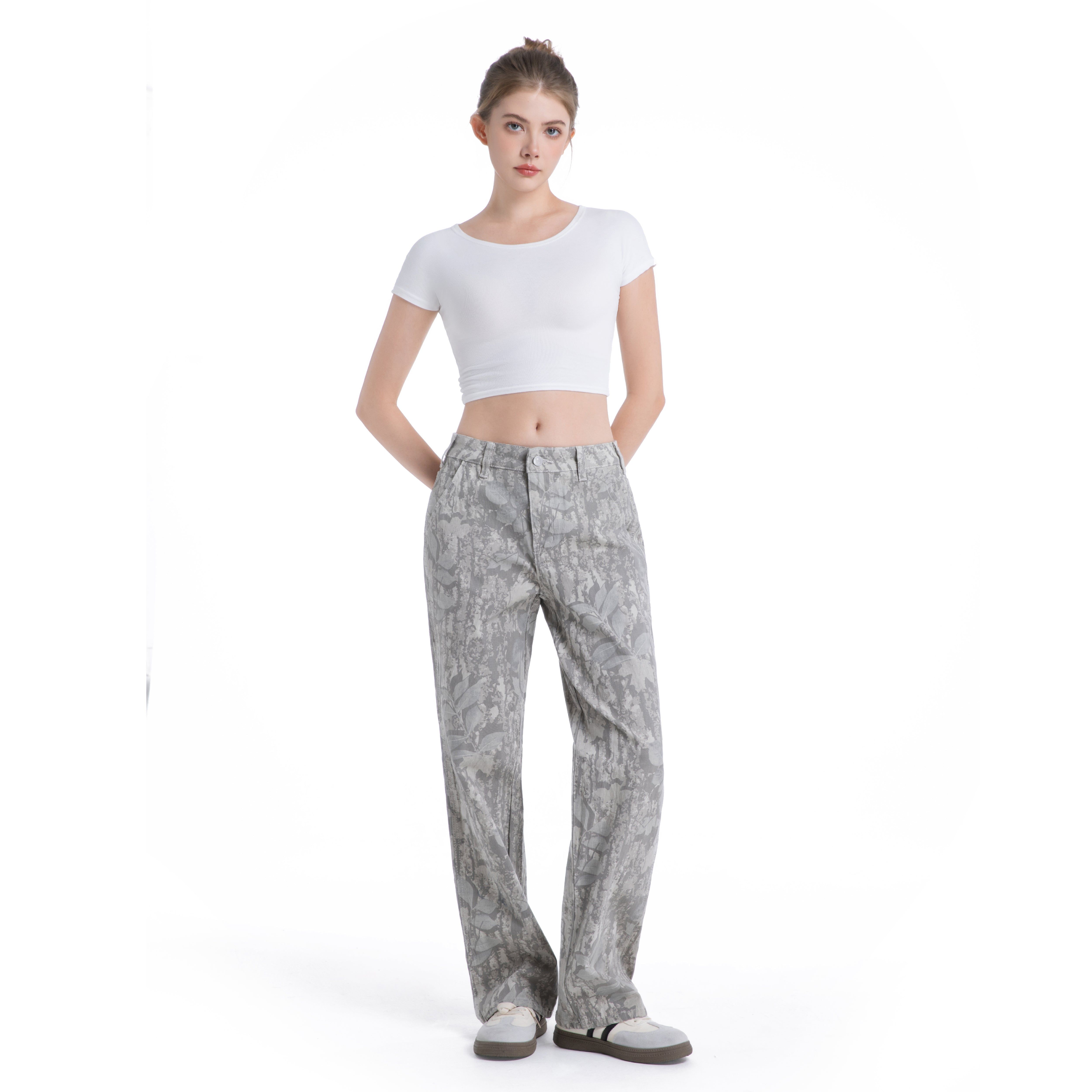 Loose-fitting 4-pocket camouflage pants