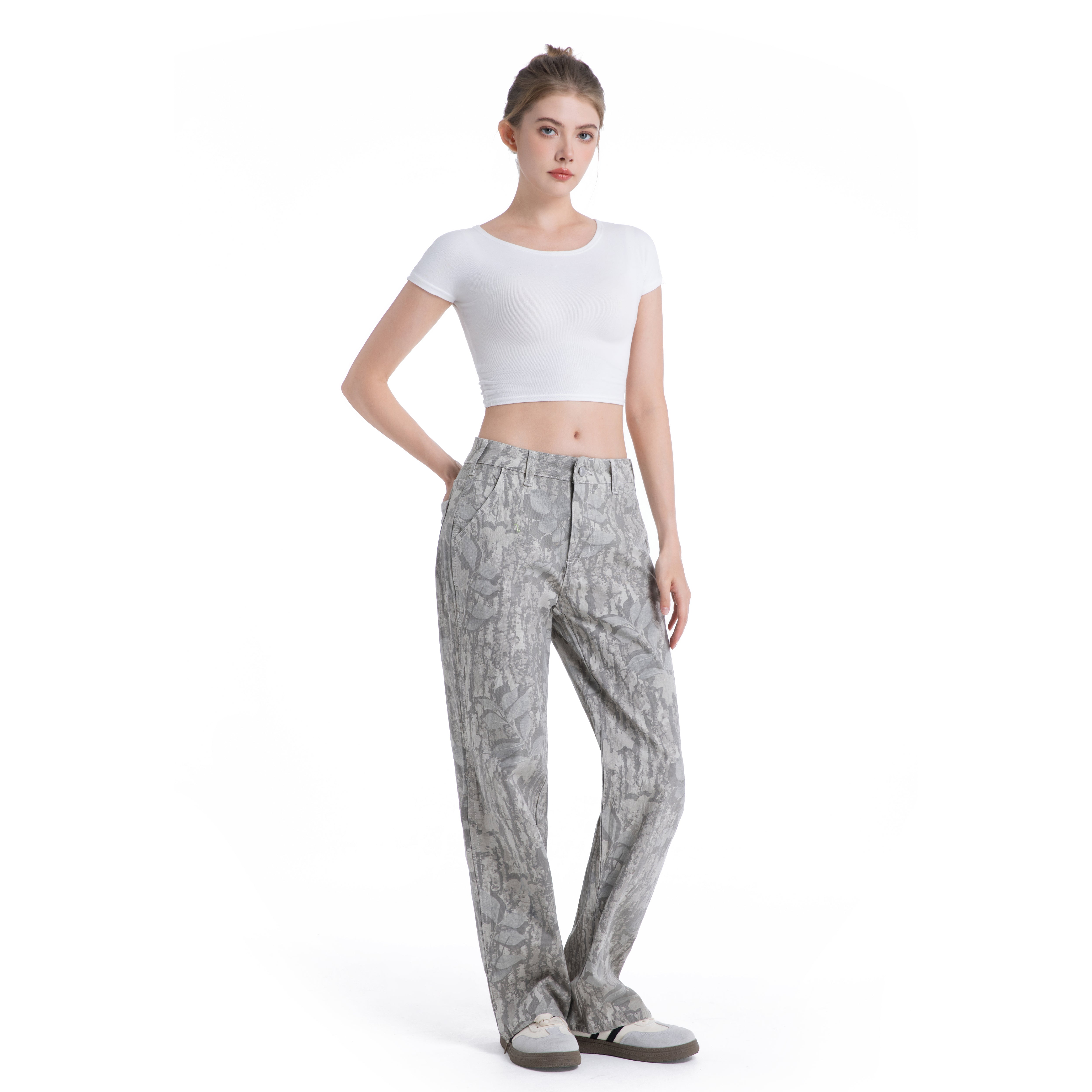 Loose-fitting 4-pocket camouflage pants