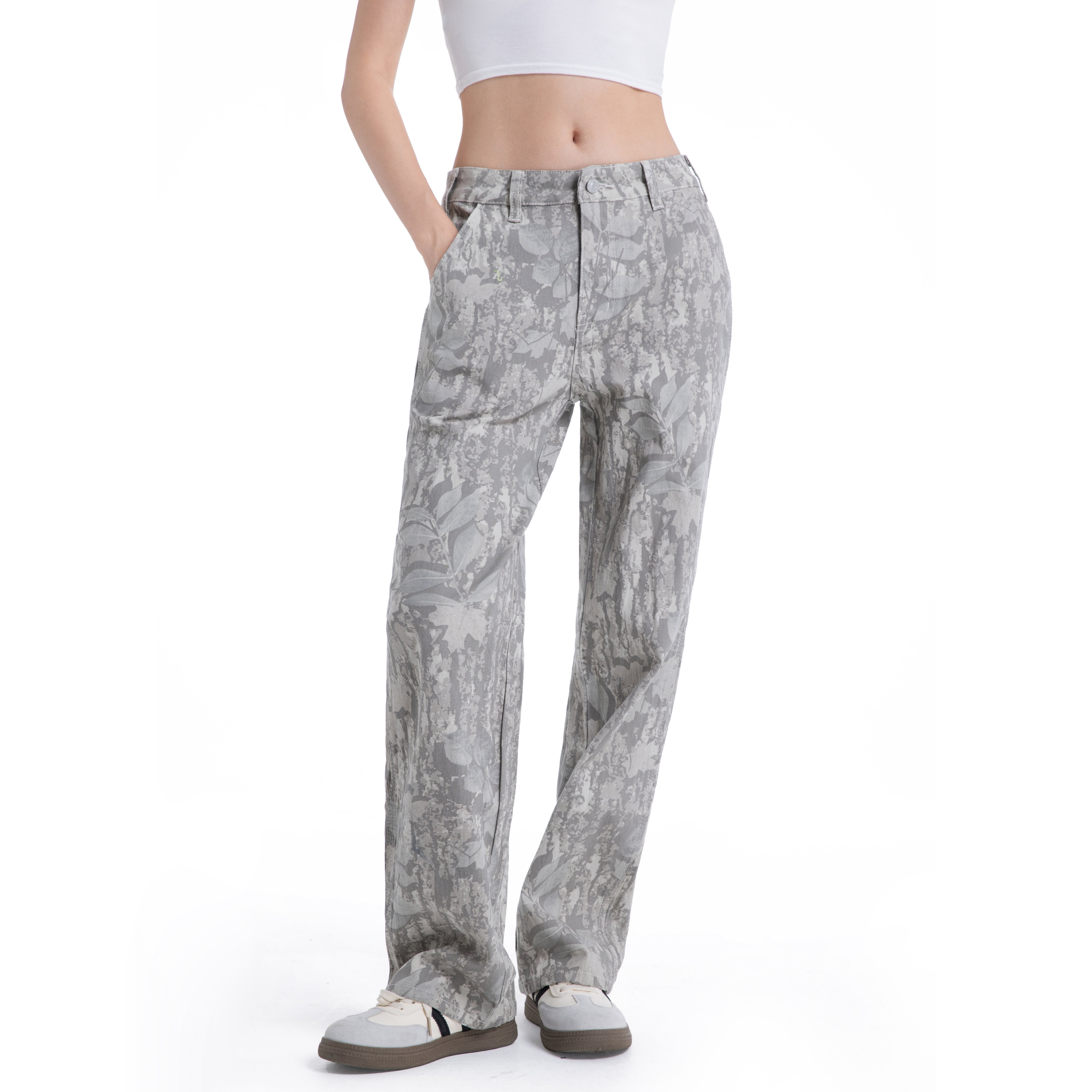 Loose-fitting 4-pocket camouflage pants
