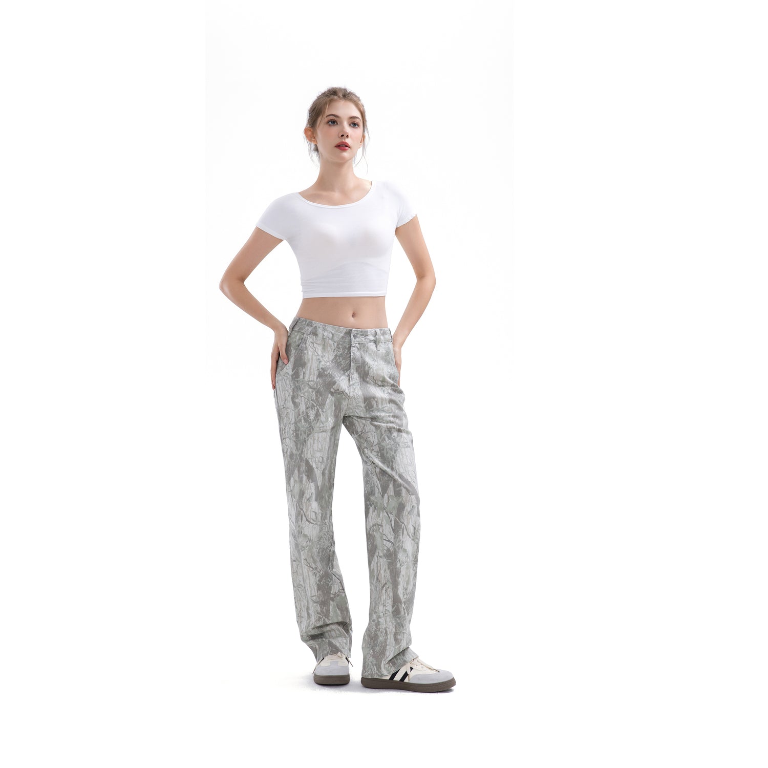 OUTDOOR Spring Camouflage Print Cargo Jeans Pants Casual Fashion Street Style Bottoms