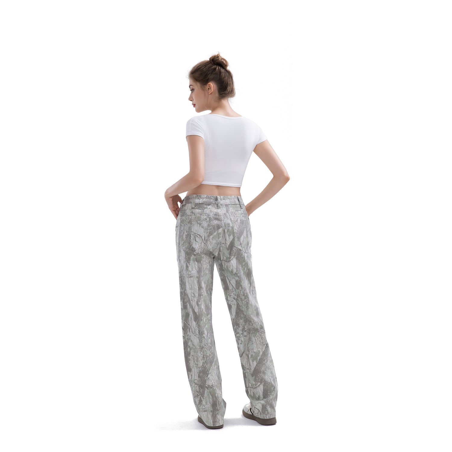 OUTDOOR Spring Camouflage Print Cargo Jeans Pants Casual Fashion Street Style Bottoms