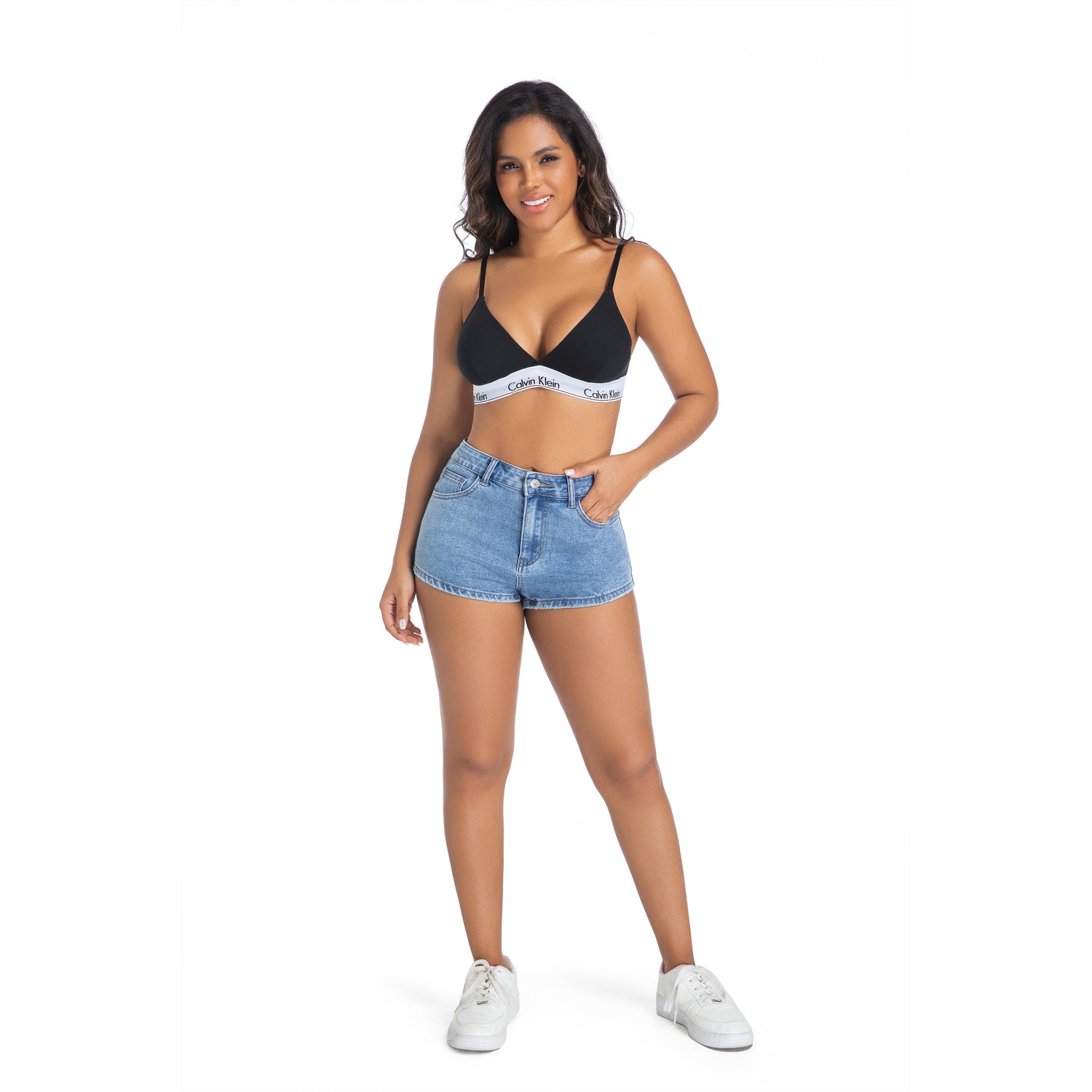 Women's Mid Rise Low Stretch Denim Shorts Slim Fit Hip-hugging Casual Summer Shorts