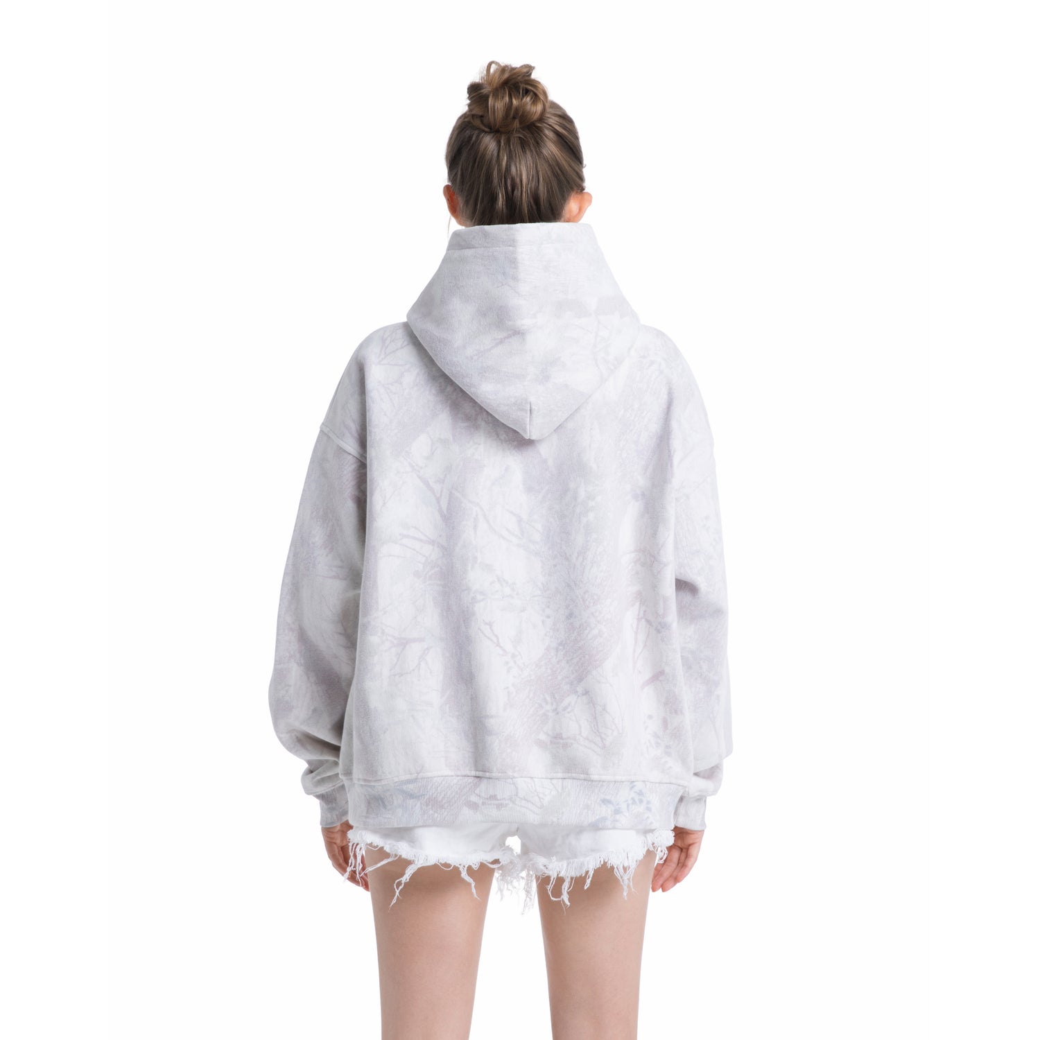 Loose Fit Hooded Fleece Camouflage Sweatshirt