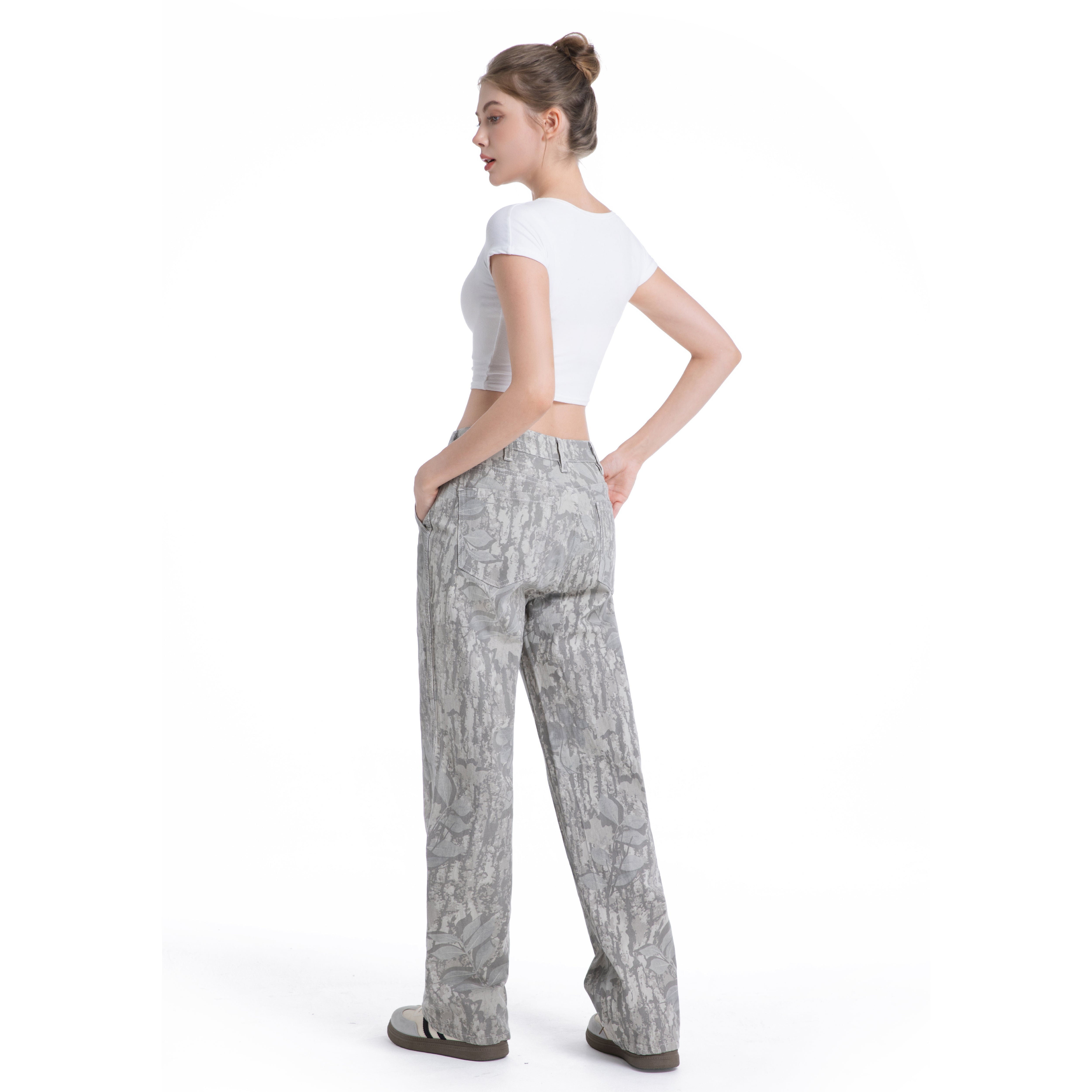 Loose-fitting 4-pocket camouflage pants