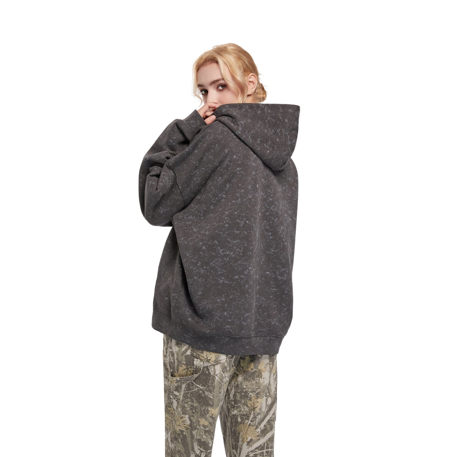 100% Combo cootton  Frech terry Hoodies pullover with snowflake print sweatshirt