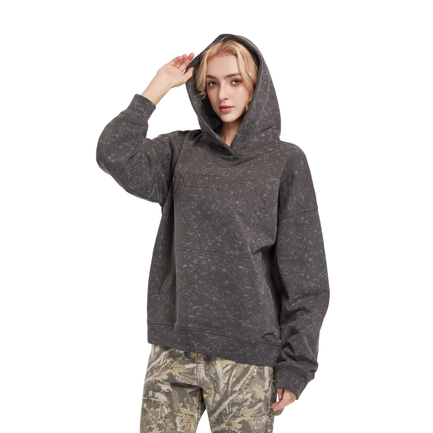 100% Combo cootton  Frech terry Hoodies pullover with snowflake print sweatshirt