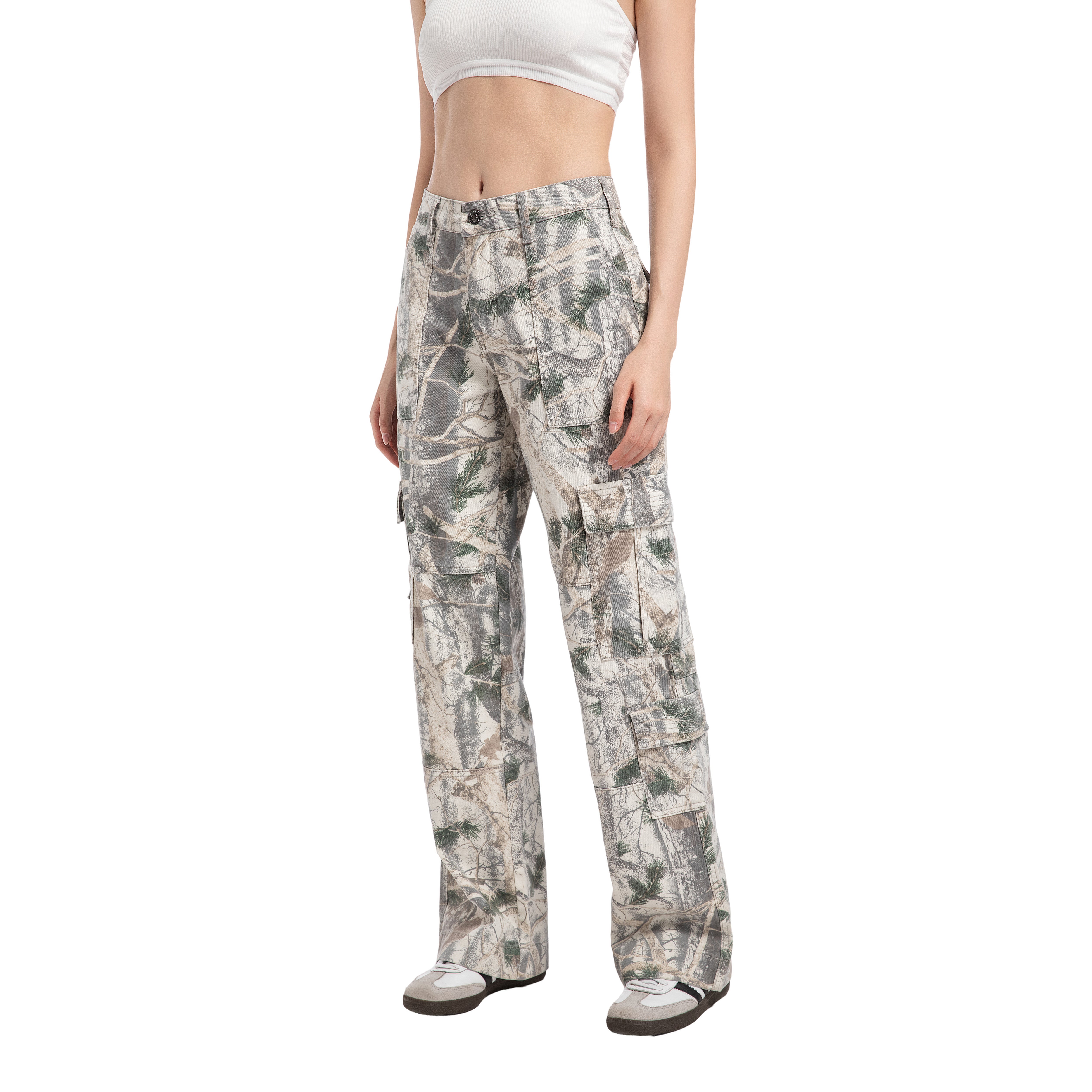 Loose-fitting four-pocket camouflage pants